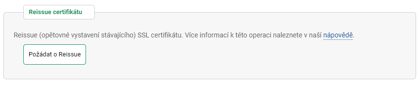 Ponovno izdavanje SSL certifikata